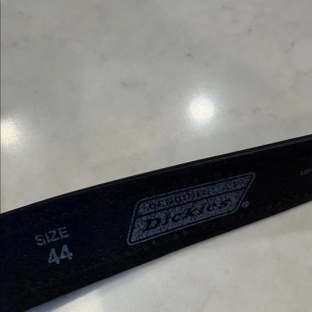 Dickies Leather Belt--Black‎ Stitch Dk Steel Roll Buckle Size 44